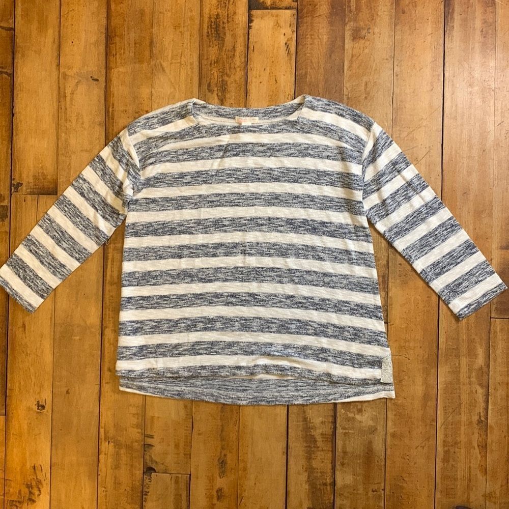 Crewcuts shirt size 10 knit striped blue white cotton spring